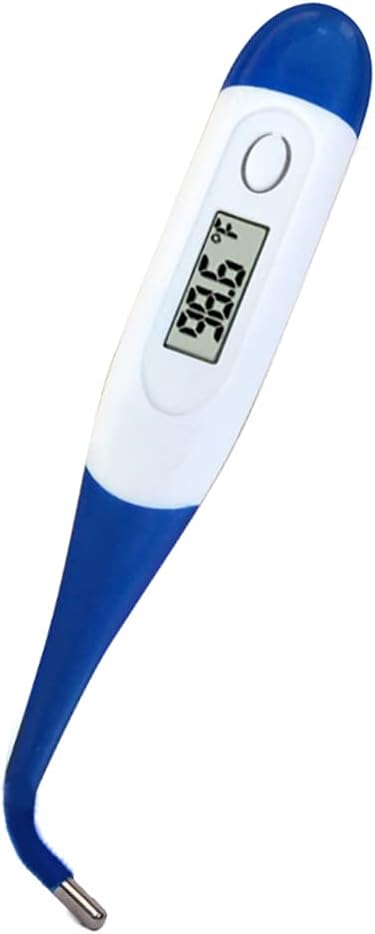 Niscomed Flexible Tip Digital Thermometer White With Quick Measurement of Underarm, Oral Temperature in Fahrenheit & Celsius and Water Resistant for Easy Cleaning