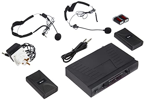 Funkmikrofone QTX Wireless Kabellos: 2 x Mikrofon Kopfbügel + 1 Receiver + KOFFER - Image 3