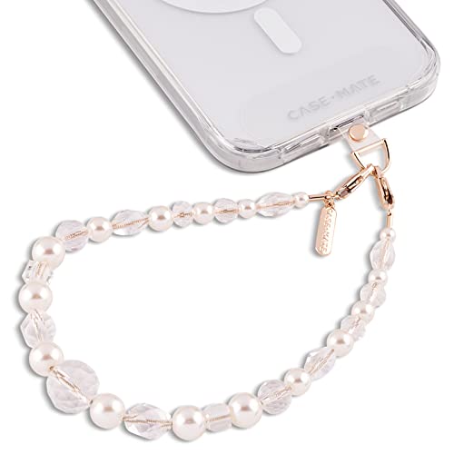 Case-Mate Phone Strap With Beaded Crystals & Pearls - Detachable Phone Lanyard - Wrist Strap - Adjustable Phone Charm Grip For Women - Iphone 14 Pro Max / 13 Pro Max / 12 Pro Max / 11 - Crystal Pearl #TOP12