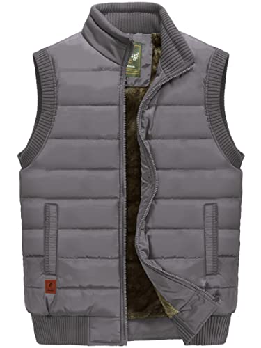 Image of VtuAOL Men's Outerwear Vest for Men Winter Puffer Vests Fleece Lined Outdoor Warm Sleeveless Jackets