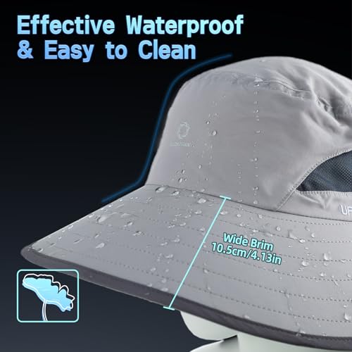 Image of UPF 50+ Sun Hats for Men Women, Wide Brim & Face Neck Flap Fishing Hat, UV Protection Summer Hat for Fishing Hiking Outdoor