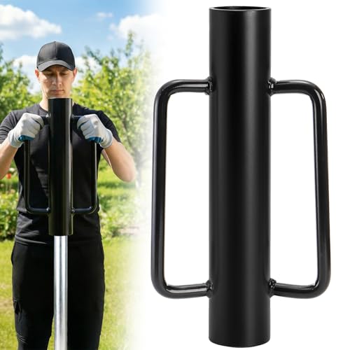 yarlung Fence Post Driver 17 LBS Heavy Duty Hand Post Pounder with Handles for Metal U Posts T Posts Garden Wooden Fence Black