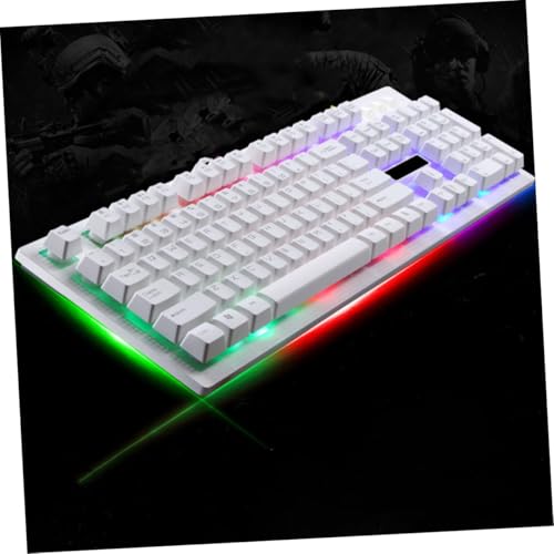 Ensemble clavier souris blanc filaire USB idéal pour vos sessions de jeu nocturnes - 4