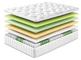 Ertex Matratze Premium 32 cm, Taschenfederkernmatratze, 7-Zonen Ergonomisch, Atmungsaktiv, Hypoallergen & Antibakteriell Verschiedene Größen, Stabiler Liegekomfort (30 x 50 cm, Hart)