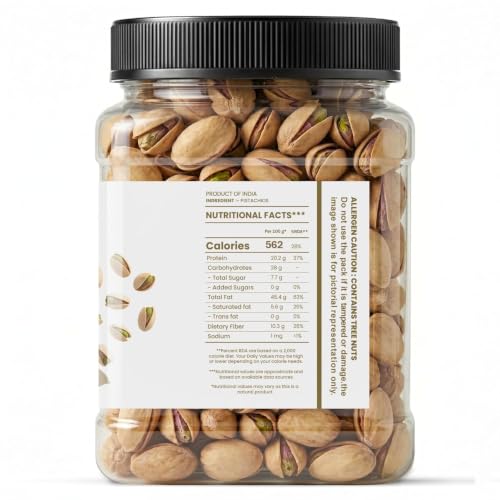 Image of Avogro Premium Pistachios 500GM | Whole In-Shell Pista | Natural Crunchy Nuts | Delicious Dry Fruit for Snacking Baking Cooking Desserts | Hygienically Packed