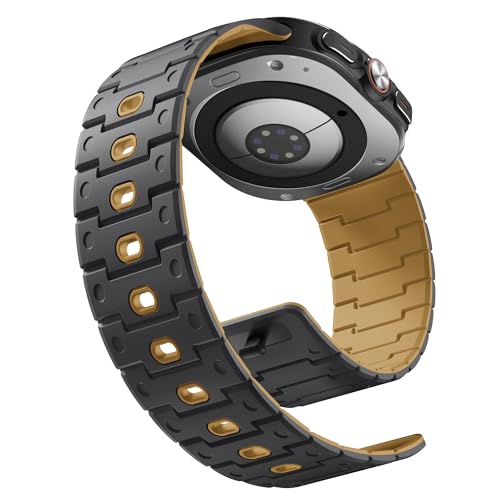 Bandletic Magnetic Silicone Watchband Compatible with Samsung Galaxy Watch Ultra 2(2025)/Ultra(2024) Bands, Soft Sport Silicone Strong Magnets Straps Women men for Galaxy Watch Ultra Bands 47mm