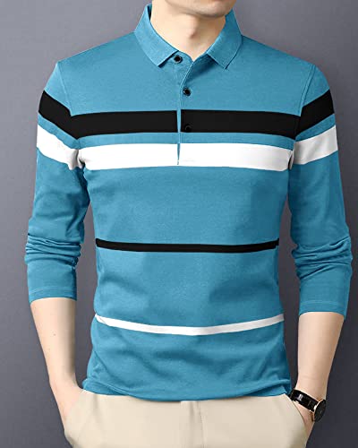 Image of Noble Monk Men's Polycotton Regular Fit Full Sleeves Polo T-Shirt