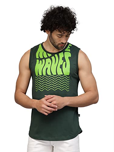 Image of RIGO Stylish Cotton Printed Vest for Men | Round Neck, Slim Fit, Sleeveless T-shirt Vest for Man | Casual Innerwear Sando for Men & Boys - Perfect for Workouts Gym, Vacations, and Beaches