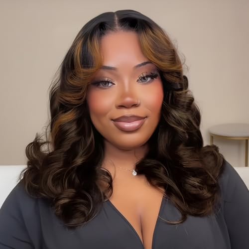 mscoco Highlight Wear and Go Glueless Wigs Human Hair Pre Plucked Pre Cut Honey Blonde Wig 65 Loose Body Wave HD Lace Closure Wigs Human Hair for Black Women Pre Bleached Knots 200% Density 16inch