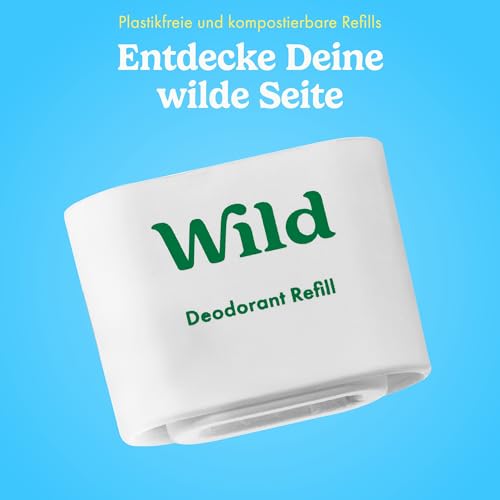 Wild - Natürliches nachfüllbares Deo - Fresh Cotton & Sea Salt Nachfüllpackung 3er-Pack - Vegan und umweltfreundlich - Aluminiumsalzfrei - Lang anhaltender Schutz - Natürlich - 3x 40g