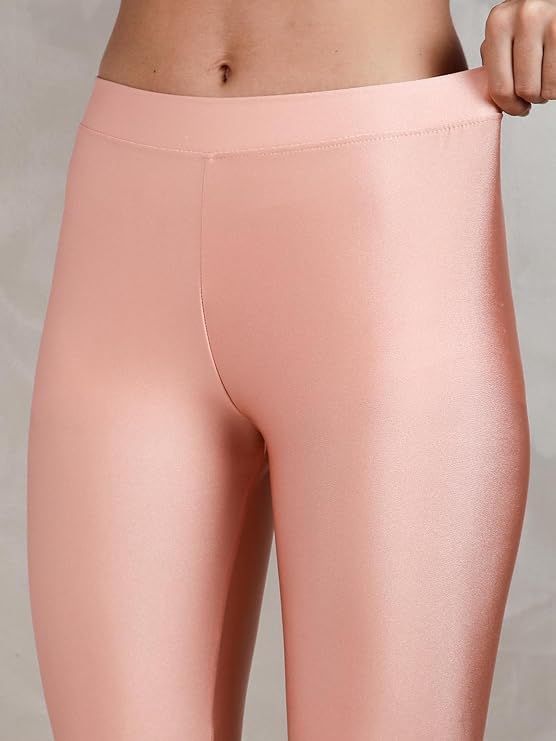 Image of TWIN BIRDS Shimmer Leggings for Women | Shiny Stretch Ethnic Wear Pants
