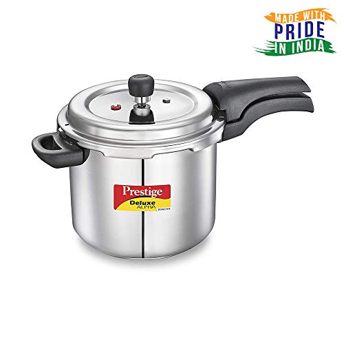 Image of Prestige Svachh Deluxe Alpha 3.0 Litre Stainless Steel Pressure Cooker & Prestige Svachh Deluxe Alpha 5.5 Litre Stainless Steel Pressure Cooker