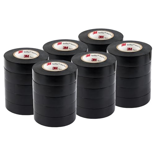 Image of 3M Temflex General-Purpose Vinyl Electrical Tape (1700), 3 /4 in. x 60 ft., 7 Mil, Black, 30 Rolls
