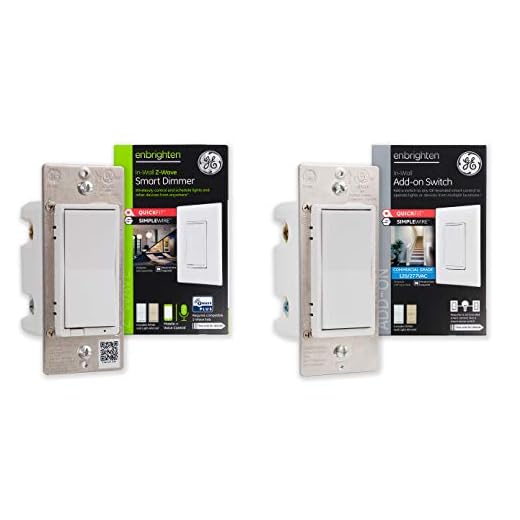 Enbrighten Z-Wave Smart Rocker Light Dimmer, 3-Way Ready, Works with Alexa, Google Assistant, ZWave Hub Required, Repeater/Range Extender, White & Light Almond, 46203 + 1 Add-On Rocker Switch 46199