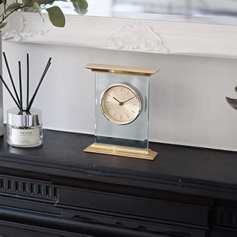 London Clock Gold Flat Top Glass Mantel Clock Cover