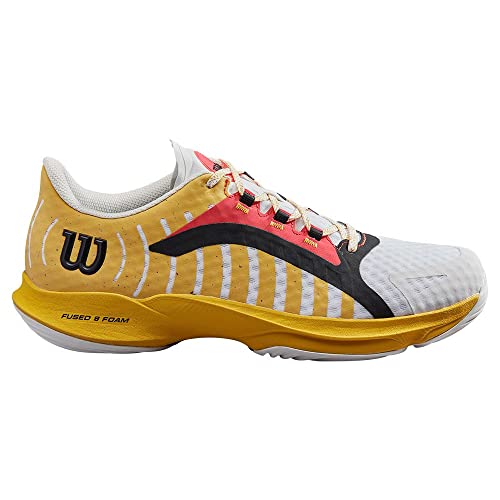 Wilson HURAKN Pro, Zapatillas de pádel Hombre, White/Old Gold/Fiery Coral, 44 EU
