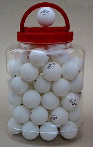 Der Sportler 60 Gute Tischtennisbälle** im Eimer Tischtennisball Weiss TT-Bälle Zelluloid Cover