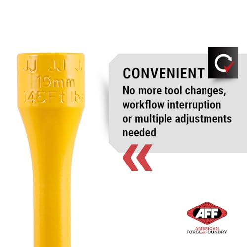 Image of AFF Torque Limited Socket, 1 /2 inch Drive, 19mm, 145 ft /lbs, Honey Yellow, 40214