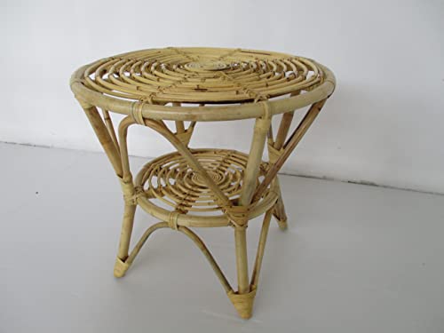 fantasie d oriente TAVOLO TAVOLINO IN VIMINI RATTAN MIDOLLINO NATURALE DIAM.CM.60X60 H