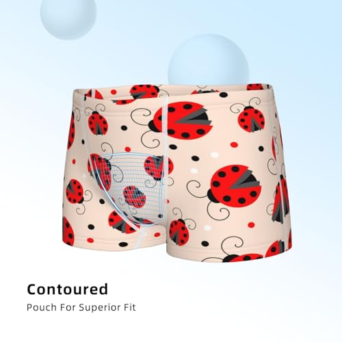 Boys' Cotton Boxer Brief Soft Underwear-Red Ladybug4