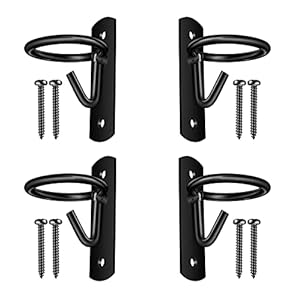 Water Bucket Hook for Horses Metal Bucket Hangers for Horse Stalls Wall Mount Bucket Holder for Grain Feed Stable Farmhouse Supplie (Black)