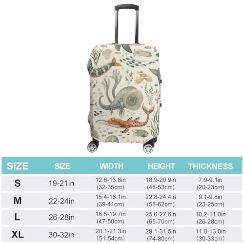 Marine Animal Pattern Travel Luggage Cover Anti-scratch Suitcase Cover Elastic Suitcase Protective Cover Fits 19-32 Inch Luggage M2