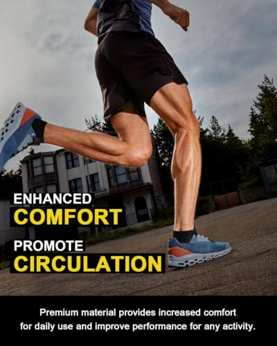 Image of 5 Pairs Copper Compression Socks for Women & Men - Ankle Plantar Fasciitis Arch Support Running Socks for Athletic