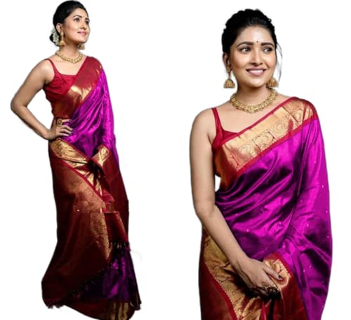 Golden Zari Weaving Jacquard Saree Sari With Enchanting Design Of Peacocks With Rich Pallu And Beautiful Weaving All Over Blouse Sarees For Bridal Ethnic Traditional Wedding Wear By CHOICE ESPECIAL EXPORT. (Pink)