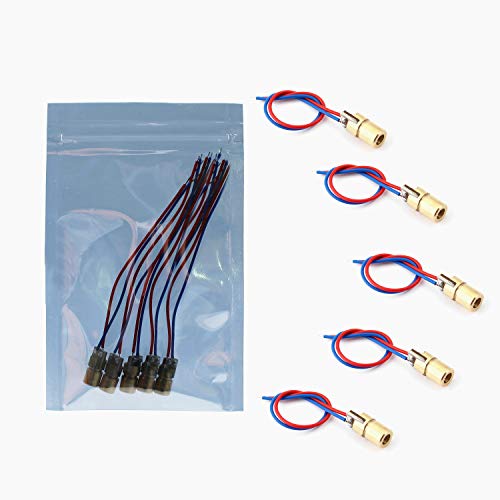 Yetaida 5v Laser Diode,650nm 5mw Red Dot Diode Laser Head,Red Laser Diode Suitable For Toy Laser Gun, Funny Cat Playing Pen, Meeting Laser Pointer, Measuring Instrument etc