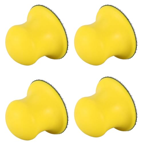 Docache 4 Stück 2 zoll Haken und Schlaufe Handschleifblock Polier, Handschleifblock mit Klettverschluss Pad für Polish Schleifscheiben