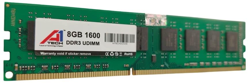 A1Tech 8GB DDR3 Desktop RAM 1600MHz Long-DIMM Memory - High-Speed Performance, Low Voltage Requirement 3 Year Warranty