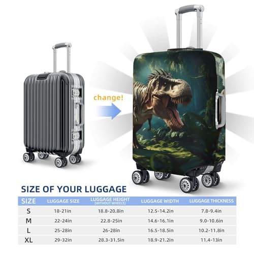 VOSERY Travel Luggage Cover - Green Forest Dinosaur Washable Suitcase Covers Protector Fits 18-32 Inch Luggage4