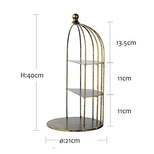 Cage à oiseaux support à gâteau demi-cadre buffet repas doré