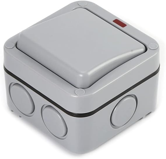 Outdoor Switch, Single Weatherproof Switches, IP66 Switched Socket Covers, 10A Outdoor Wall Weatherproof Plug Socket Box