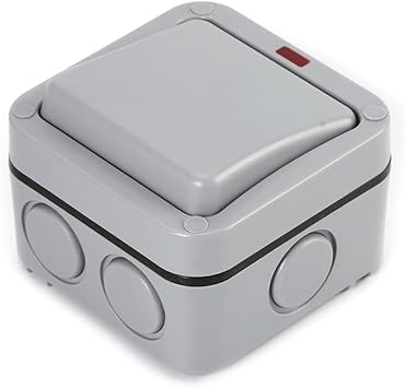 Outdoor Switch, Single Weatherproof Switches, IP66 Switched Socket Covers, 10A Outdoor Wall Weatherproof Plug Socket Box