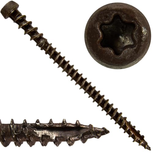 10 x 2-3/4" Mocha Composite Decking Wood Screw Torx/Star Drive Head - Exterior Coated - AQC Lumber Compatible - 5 POUNDS ~350 Screws by Jake Sales - Image 7
