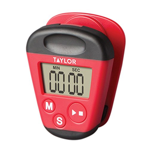 Taylor Precision Products Kitchen Clip Digital Timer, 3X 7X 9, Red