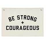 Wheatwin Be Strong And Courageous Banner, Christian Inspirational Wall Decor, Boys Room Bible Verse Motivational Wall Hanging Banner Flag Decor for Nursery Toddler Kids Room 20x30 Inch