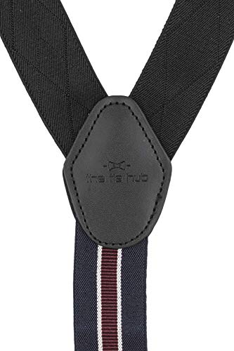 Image of The Tie Hub Tip Black Clip On Suspenders For Men