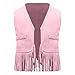 wodceeke Fringe Vest for Boys Girls Kids Western Cowgirl Suede Tassels Vest Jacket 70s Hippie Sleeveless Cardigan Waistcoat