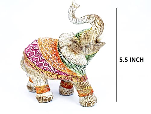 Image of AUGEN Polyresin Elephant Idol Statue Showpiece for Home Decor Decoration and Gifting (1 Piece,7145A1)-A