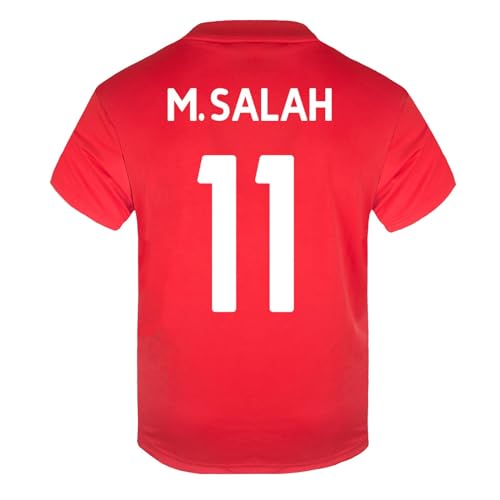 Liverpool FC Boys Salah 11 Poly T-Shirt Red White 6-7 Years