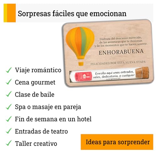 Geschenke für den Ruhestand, originelles Geschenk für Mann oder Frau, Überraschungsgeschenk mit dekorativer Platte und Gutscheinen, Happy Rente