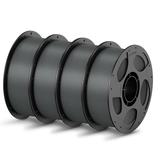 ANYCUBIC PLA Filament 1.75mm Bundle, 3D Printing PLA Filament 1.75mm Dimensional Accuracy +/- 0.02mm, 1KG Reusable Spool (2.2 lbs), 4KG Gray 4*1kg Pla Gray