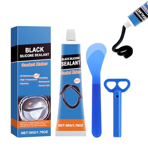 Farmty Pasta de Juntas Motor,Sellador Juntas para Motores,Silicona Negra para Coche, Pegamento Alta Temperatura,Cajas de Cambios y Juntas de Cárter de Aceite