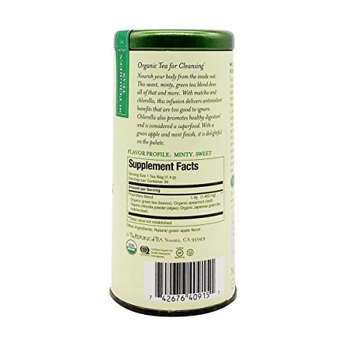 Republic Of Tea, Tea Detox Green Organic, 36 Count #TOP1