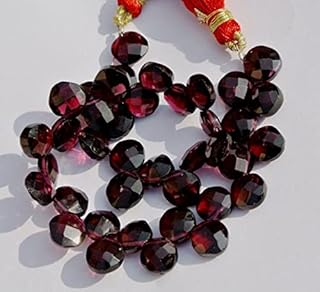 8" Long 8x8 mm Natural Red Pyrope Garnet Micro Faceted Cushion Briolette