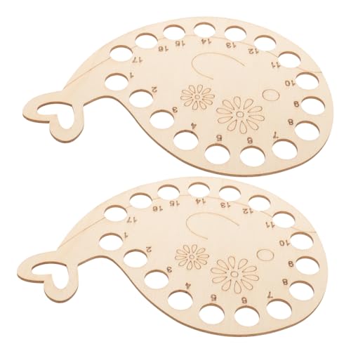 KONTONTY Cross Stitch Thread Holder 2pcs Wooden Embroidery Floss Organizer Thread Winding Board DIY Embroidery Tool