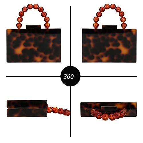 Image of Women Acrylic Clutch Purse Leopard Print Evening Bag Chain Formal Handbag Party Bridal Wedding Clutch Purse for Women