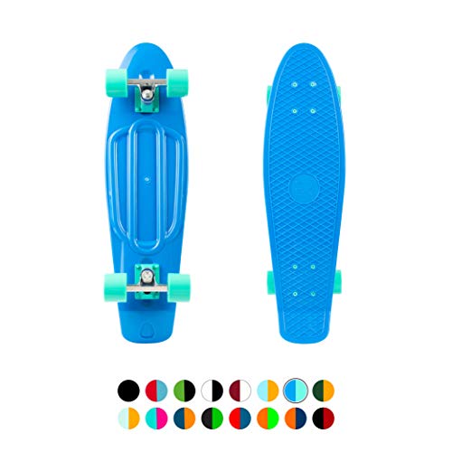 Retrospec Quip Skateboard 22.5" Classic Retro Plastic Cruiser Complete Skateboard with Abec 7